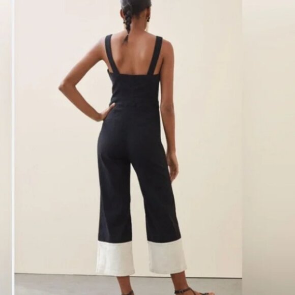 Anthropologie Maeve Colette Cropped Wide-Leg Overalls Jumpsuit - Picture 2 of 11